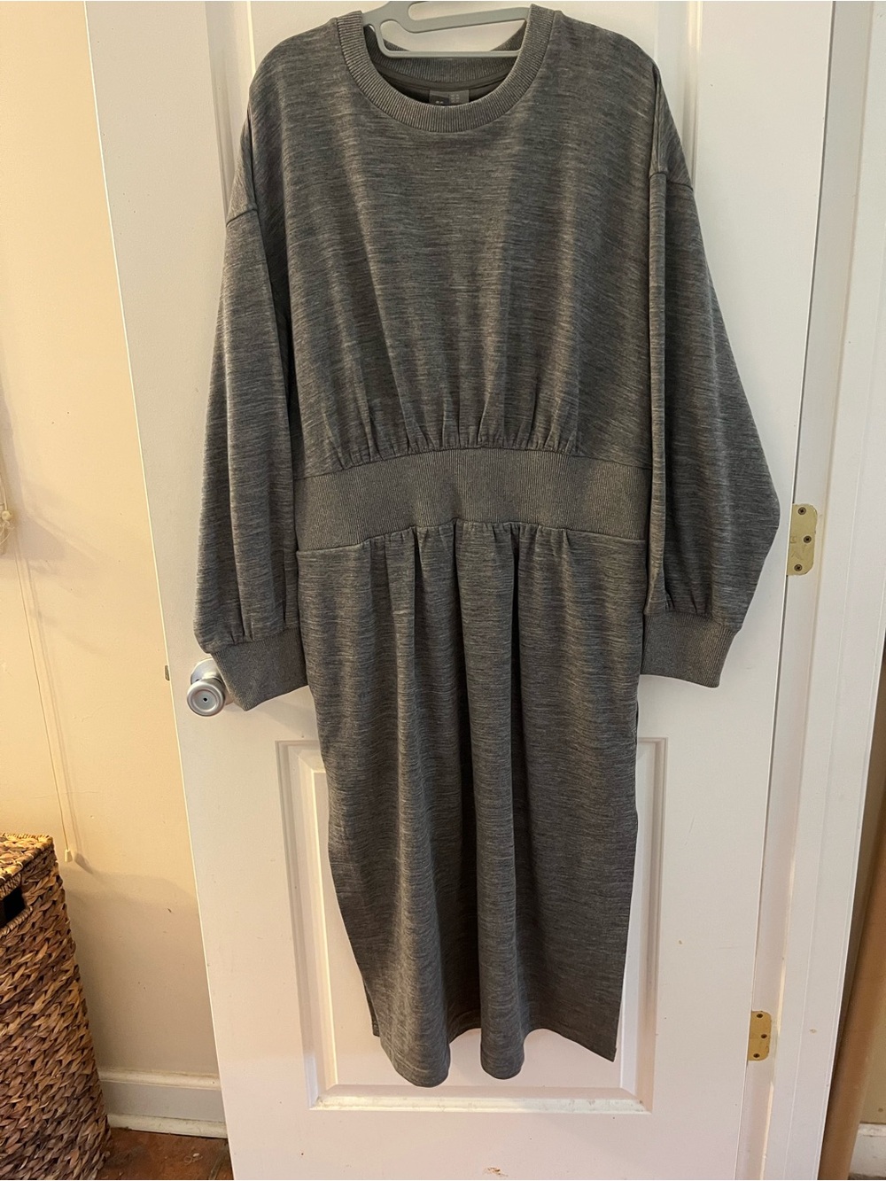 Sweaty Betty Heather Grey Crewneck Sweatshirt Dress